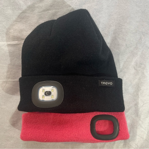 2 TagVo Night Scope Beanies OSFA Toboggan Cap LED Mount Holder 1 Light 2 Hats - Picture 8 of 8